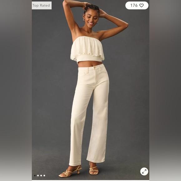 Joe’s Jeans “The Blake” High Rise, Wide Leg, Size 26, Ecru, NWT - Picture 7 of 16